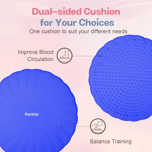kisnbld Wobble Cushion, Balance Disc with Pump, Core & Posture Training - color: 1Blue
