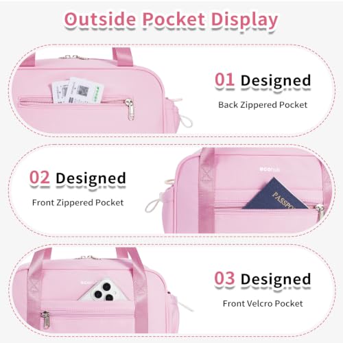 ECOHUB Small Gym Bag for Women, Mini Gym Duffle Bag with Wet Compartment, Cute Bowknot Sports Bag, Gym Tote Bag Dance Yoga Workout Travel Bags Pink - color: Pink