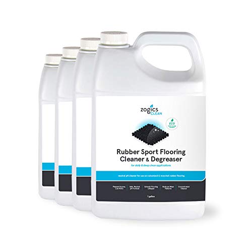 Zogics Rubber Flooring Cleaner and Degreaser, 4 Gallon Case | Nontoxic, Biodegradable, Neutral pH, For rubber floors and mats - style: 4 Gallons