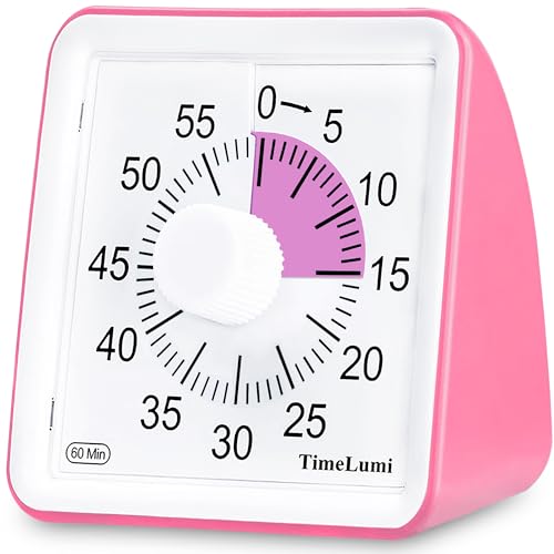 60-Minute Visual Timer for Kids, Management Classroom Timer, Pink | Classroom, Home Edition Study Visual Timer - Silent Countdown Timer for Toddlers, Kids, Teachers and Adults - color: Pink