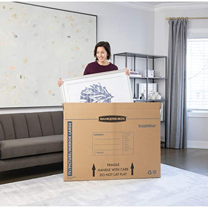 Bankers Box 4-Pack Large TV/Picture/Mirror Moving Boxes | Protect TVs, mirrors, and framed art with rigid moving boxes sized for flat, fragile items. - style: Large