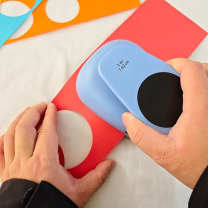 Circle Punch, Paper Punch,3" XL Size Circle Hole Punch Cutters for for Paper Crafts, Cardstock, Gift Wrapping, Scrapbook Tools Cards, Arts Fun Projects, Christmas, Birthday Gifts(Blue) - size: 3 Inch