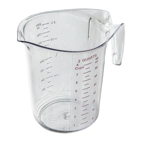 Restaurantware Plastic Measuring Cup - Chef 101 Measuring Jug with Dual Unit Markings, Dishwasher Safe - Clear Measuring Cup for Kitchen, Restaurants - size: 7.75" × 6.00" × 7.50"