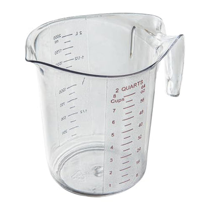 Restaurantware Plastic Measuring Cup - Chef 101 Measuring Jug with Dual Unit Markings, Dishwasher Safe - Clear Measuring Cup for Kitchen, Restaurants - size: 7.75" × 6.00" × 7.50"