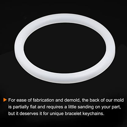 HARFINGTON Bracelet Mold Bangle Ring Mold Silicone Round Epoxy 120mm Wristlet Keychains Mold for DIY Resin Bangle Bracelet Car Key Chain Jewelry Making - size: 115mmx140mm