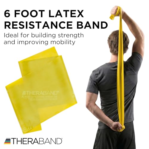 THERABAND Professional Latex Resistance, Exercise Band, Workout, 6', Yellow - color: Yellow - Thin, size: 1 Count