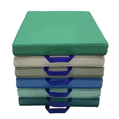 Factory Direct Partners SoftScape 15 inch Square Classroom Floor Cushions with Handles; Flexible Seating for Daycare, Preschool, Playroom; 2 inch Thick Deluxe Foam (6-Piece) - Contemporary, 12228-CT - color: Contemporary, size: Square