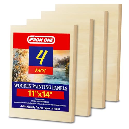4 Pack 11x14 Basswood Paint Pouring Panels for Acrylic Oil Resin Art | ready to use, basswood wood painting boards, warp-Resistant, for crafters and Artists - size: 11 * 14-4pk