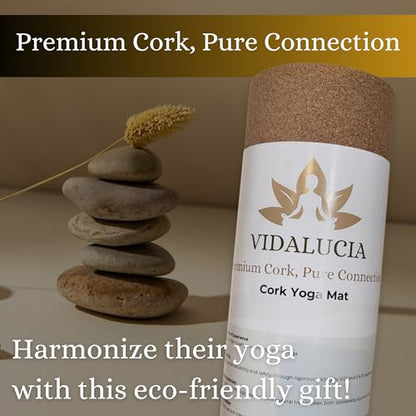 Cork Yoga Mat - 5mm Extra Large 72"x26" Non-Slip Yoga Mat with FSC Certified Portuguese Cork & Natural Rubber Base – Hot Mat for Home & Studio – yoga mat cork