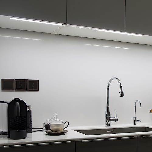 Plug Under Cabinet Light Kit with Power Adapter, Dimmer, 2 pcs 12 Inch USB LED Light Bars. Dimmable Linkable for Kitchen Counter, Workbench, Coffee Station, Workspace, Closet. Daylight 5000K - color: Daylight 5000K, size: 2-Light-Bar-Kit
