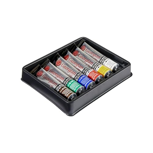 Daler Rowney Georgian 6-Tube Starter Artist Oil Paint Set - Painting Set for Canvas Paper and More - Oil Painting Supplies for Artists and Students - Artist Oil Paints for All Skill Sets - style: 6 Pack 6X22ML
