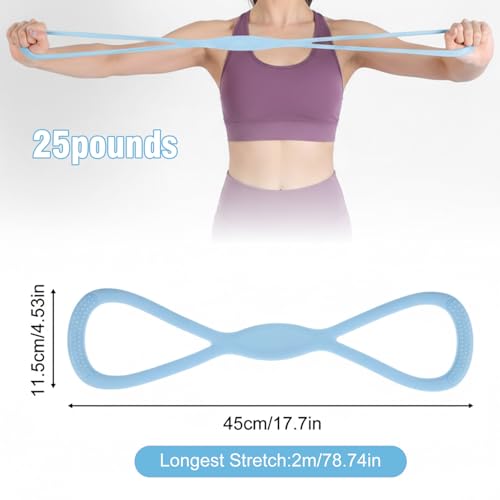 Arm Resistance Bands 8 Shaped Resistance Bands with Handles for Shoulder Back Arm Workout for Yoga Fitness Equipment - color: Blue