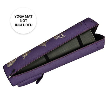 Gonex Yoga Mat Bag, Full-Zip Mat Carrier | 600D Oxford Fabric, Wet Pocket, Front Zip Pocket, Adjustable Strap, Fits Mats up to 26" - color: Purple