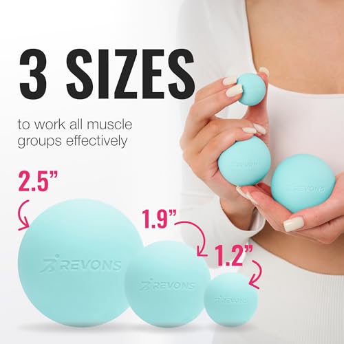 3 in 1 Massage Ball Set - Lacrosse Balls for Myofascial Release, Back Pain Relief, Face Fitness, Trigger Points, Yoga, Physical Therapy, Muscle Recovery and Soft Deep Tissue Massage (Turquoise) - color: Turquoise