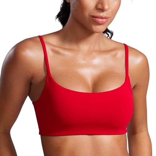 CRZ YOGA Butterbreeze Scoop Neck Sports Bras - color: Red Chili, size: X-Large