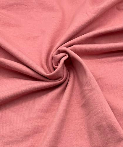 EOVEA - Cotton Spandex Fabric by The Yard - 4 Way Stretch Jersey Knit - Spandex & Cotton T-Shirt Fabric - Lightweight, Breathable - 60" Wide Roll| 10 oz(Dusty Pink, 1 Yard) - color: Dusty Pink, size: 1 Yard