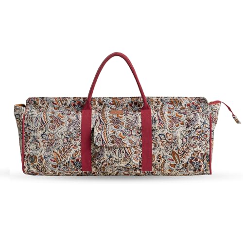 Maison d' Hermine Yoga Mat Duffle Bag Gym Tote Yoga Mat Carry Bag | Cylindrical bag for Woman Men Gifts Adjustable shoulder straps with Drawstring Water Bottle Pocket and zipper pocket - color: Jaipur, style: Yoga Mat Tote