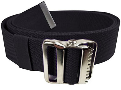 LiftAid Transfer and Gait Belt 60 Inch with Metal Buckle and Loop - Walking, Standing and Transfer Assist Aid for Seniors, Elderly Patients, Caregiver, Nurse, Therapist (Black) - color: Black