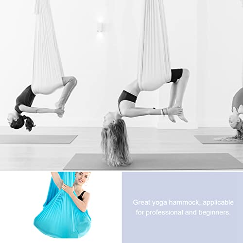 2.8 x 1 m Elastic Aerial Yoga Hammock Swing, 9.2 x 3.3 ft, Aerial Silk, Wide Aerial Yoga Strap, for Home Gym Indoor Workout Zones