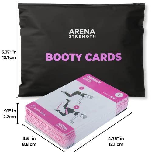 Arena Strength Workout Cards - Instructional Fitness Deck for Booty Band Workouts, Beginner Fitness Guide for Resistance Band Training Exercises at Home. Includes Workout Routines. - style: Booty/Legs