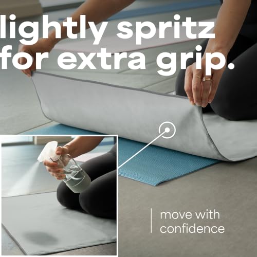 S&T INC. Aura Microfiber Yoga Mat Towel, 26.5" x 72", Grey | Soft and Absorbent, Quick-Dry for Gym, Pilates, and Hot Yoga, Compact for Gym Bag, Machine Washable - color: Grey