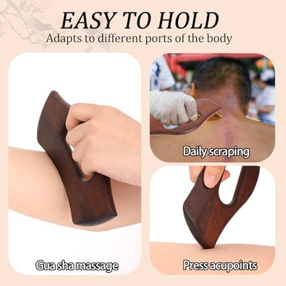Mozeat Lens Lymphatic Drainage Massager, Wooden Body Gua Sha Tool - color: Style-d