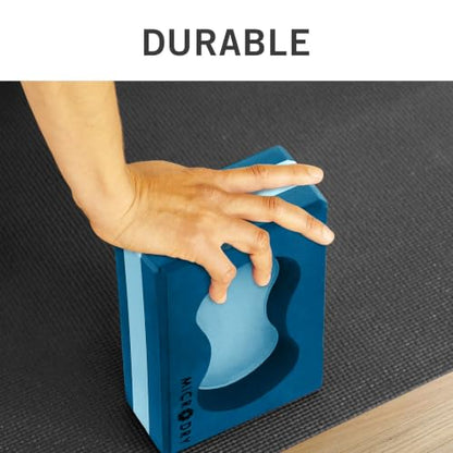 Microdry Sure-Grip Yoga Blocks Collection - color: Light Blue/Dark Blue