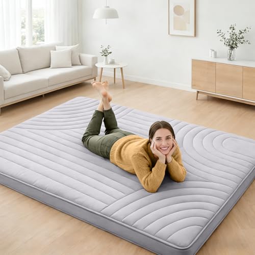 ZonLi Japanese Floor Mattress Futon Mattress Twin Size 2.5 Inch Thick - color: Grey-1, size: Twin (75"L x 39"W x 2.5"Th)