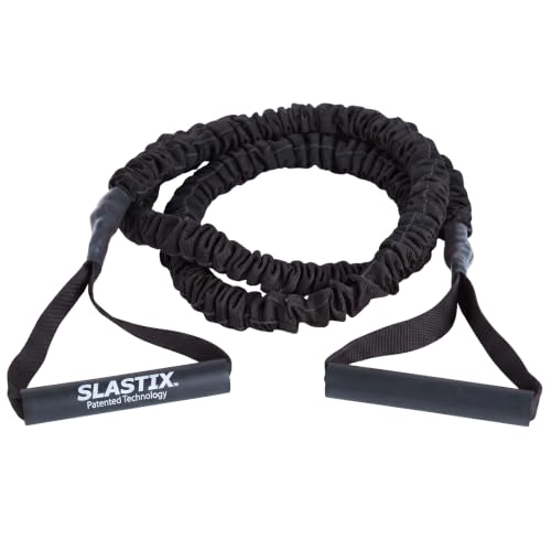 Stroops Slastix Toner Resistance Bands with Handles | Safe Sleeve Exercise Bands for Strength Training, Full Body Workouts, and Home Gym Fitness - color: Black, size: Medium Resistance - 20 lbs.