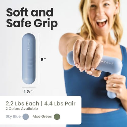 Lindywell Grata Mat Sky Blue, Resistance Bands and Weights Sky Blue Bundle