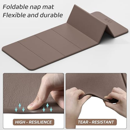 ILILI Foldable Yoga Mat 71 * 24 * 0.3 Inch - color: Brown