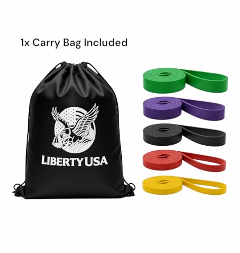 LibertyUSA Resistance Bands, Pull Up Assist Bands - Workout Bands for Strength Training, Exercise, Stretching, Physical Therapy, Fitness for Men & Women