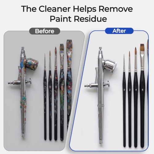 Nicpro Airbrush Cleaning Kit, 4 x 4 fl oz / 120 ml Airbrush Cleaner | with Glass Cleaning Pot, Easily Cleans Water-Based & Acrylic Paints for Airbrushes and Artistic Tools - size: 4 Fl Oz (Pack of 4)