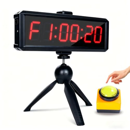 Gym Timer 1.5 Inch Large LED Display with 360° Start/Stop Button, Stopwatch and Interval Timer for Home Gym, Obstacle Course, HIIT Workouts - size: 1.5inch