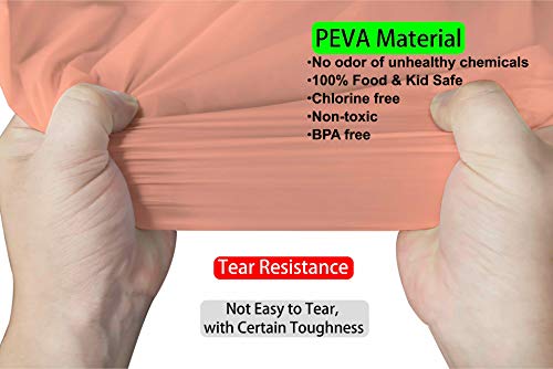 Peach Plastic Tablecloths 2 Pack Rose Gold Disposable Table Covers 84 Inch Circle Bridal Shower Party Tablecovers PEVA Table Cloths for BBQ Picnic Birthday Wedding Parties and 6 ft Round Table Use - color: F01 Peach