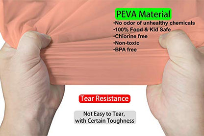 Peach Plastic Tablecloths 2 Pack Rose Gold Disposable Table Covers 84 Inch Circle Bridal Shower Party Tablecovers PEVA Table Cloths for BBQ Picnic Birthday Wedding Parties and 6 ft Round Table Use - color: F01 Peach