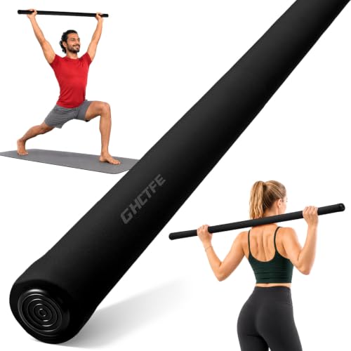 Adjustable Yoga Stick for Stretching & Balance, Upgraded Workout Pilates Equipment for Back Posture Corrector, 4-Section Steel Mobility Bar for Flexibility, Physical Therapy, Exercise Training - color: 1-Black