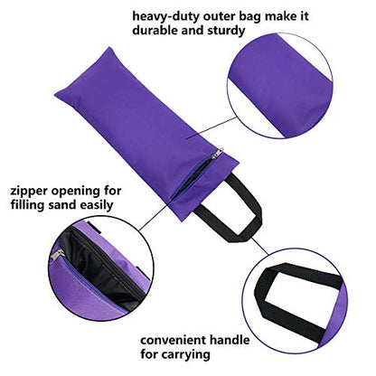 TOPTIE 2 Pack Yoga Sandbag Unfilled Weighted Bag for Fitness Yoga Bolster - color: Purple