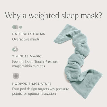 nodpod Patented Gentle Pressure Sleep Mask, Weighted Eye Mask | Patented Light Blocking Design for Sleeping, Travel & Relaxation, Bead Filled, Machine Washable, BPA-Free, Sage - color: Sage Cotton