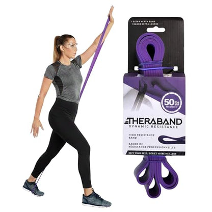 THERABAND Resistance Band Loop, Exercise, Workout, Physical Therapy, Purple | Elastic resistance band for exercise, strength training, stretching and physical therapy - size: X-Heavy (50 lbs)