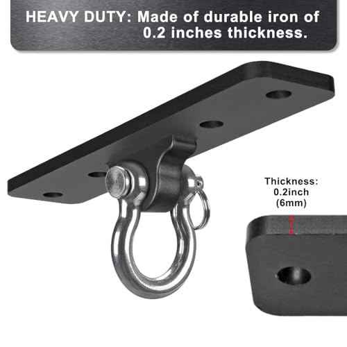 Dolibest Wall Mount Bracket, Ceiling Anchor for Home Suspension Training Kit, Suspension Straps, Gymnastic Rings, Yoga Swing & Hammock, Body Weight Strength Training Systems&Boxing Equipment (2Pcs) - color: 4 Holes Ceiling Anchor- 2 Pack