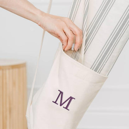 WEDDINGSTAR Custom Embroidered Drawstring Yoga Mat Carrier Bag - Gray Striped