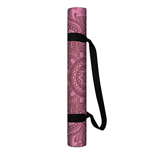 YOGA DESIGN LAB | The Infinity Mat | Luxurious Non-Slip Design Provides Unparalleled Grip to Support and Align You Beautifully | Eco-Friendly | w/Carrying Strap! - color: Mandala Rose, size: 3mm