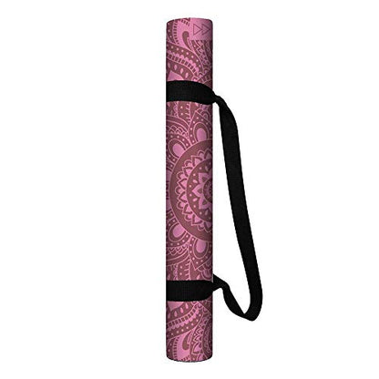 YOGA DESIGN LAB | The Infinity Mat | Luxurious Non-Slip Design Provides Unparalleled Grip to Support and Align You Beautifully | Eco-Friendly | w/Carrying Strap! - color: Mandala Rose, size: 3mm
