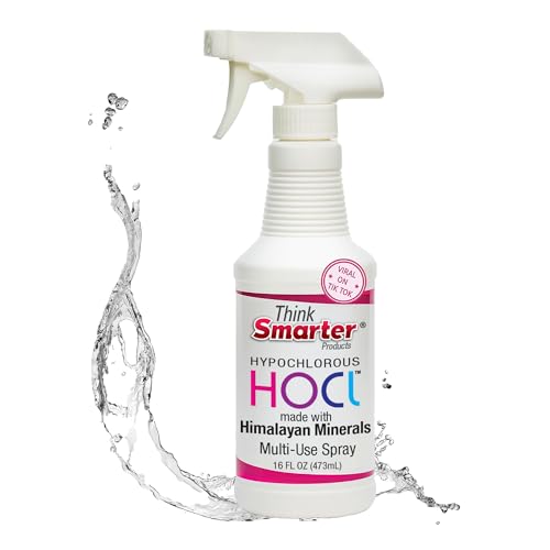 Think Smarter Hypochlorous Acid All-Purpose Cleaner Spray, 16 fl oz | HOCl, Surface Cleaner and Skin Hydrator, Safe for Produce and Surfaces, All-Natural, Non-Toxic, pH Balanced - size: 16 Fl Oz (Pack of 1)