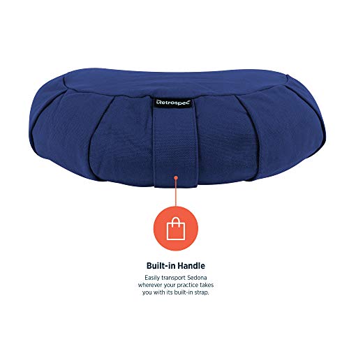 Retrospec Sedona Meditation Cushion, Buckwheat Pillow, Meditation Pillow - color: Midnight Blue, size: 1 Count (Pack of 1)