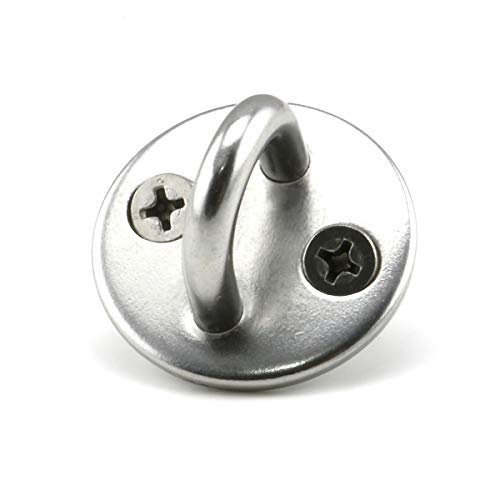 heyous 2 Set M8 Suspension Ceiling Wall Mount U Hook Anchor Hanger Stainless Steel Heavy Duty Multi Purpose Hammock Swing Ceiling Hook Round Base Plate with Snap Hook - color: Round, size: M8