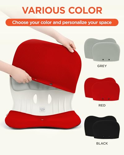 curble Wider Cover, for Wider Chair, Ergonomic Chair Back Support and Lumbar Support (Cover Red) - color: Cover Red