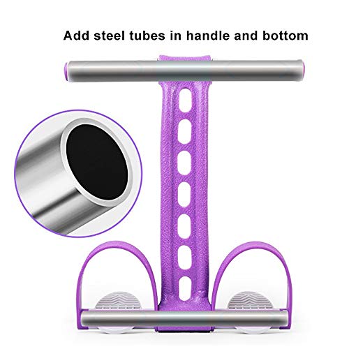 Pedal Resistance Bands with Handles Exercise Bands Multifunction Tension Rope Fitness for Working Out Arm Abs Legs Stretch Bands - color: Purple