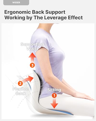curble Wider – Ergonomic Desk Chair Seat Cushion, Everyday Passive Posture Trainer for Work from Home, Office & Car, Breathable Lumbar Support - color: Blue